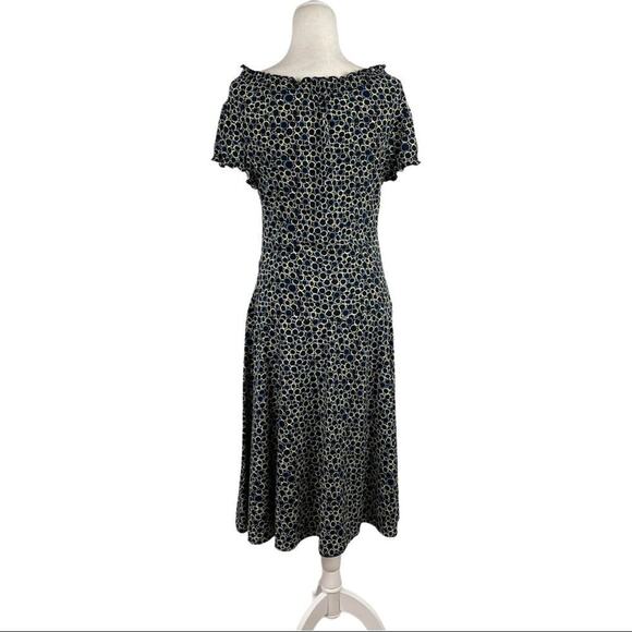 BCBGMAXAZRIA ruffle V Neck Midi Dress - Picture 9 of 12